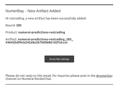 NumerBay 20211010 Artifact Email